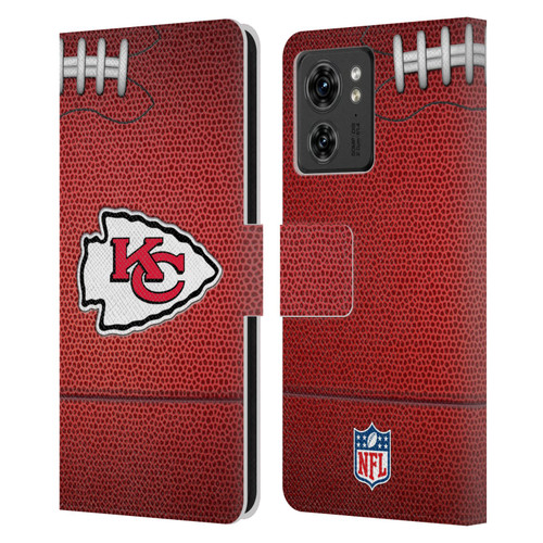 NFL Kansas City Chiefs Graphics Football Leather Book Wallet Case Cover For Motorola Moto Edge 40