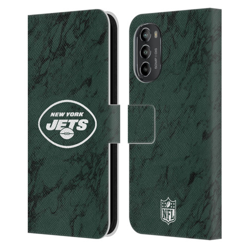 NFL New York Jets Graphics Coloured Marble Leather Book Wallet Case Cover For Motorola Moto G82 5G