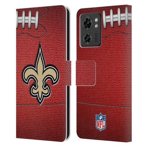 NFL New Orleans Saints Graphics Football Leather Book Wallet Case Cover For Motorola Moto Edge 40