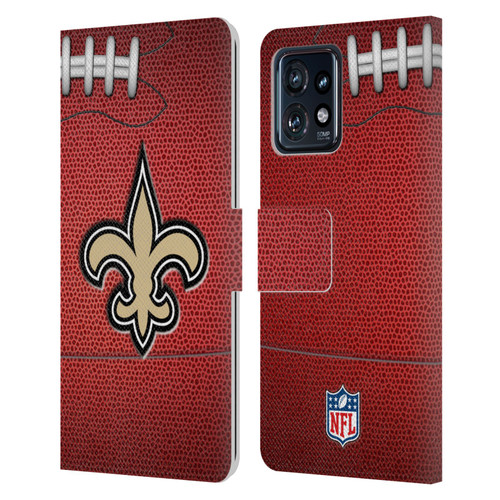 NFL New Orleans Saints Graphics Football Leather Book Wallet Case Cover For Motorola Moto Edge 40 Pro