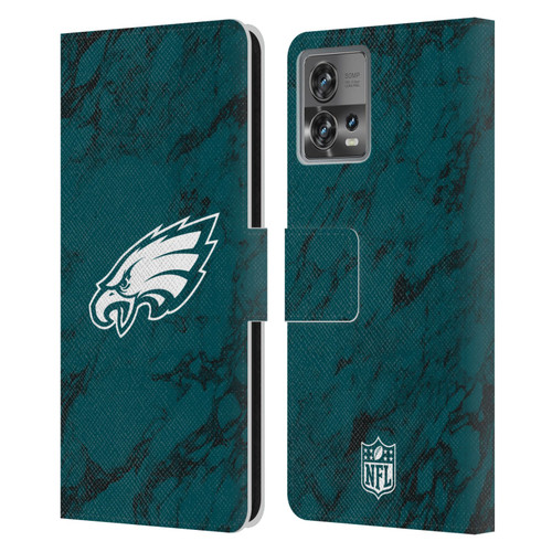 NFL Philadelphia Eagles Graphics Coloured Marble Leather Book Wallet Case Cover For Motorola Moto Edge 30 Fusion