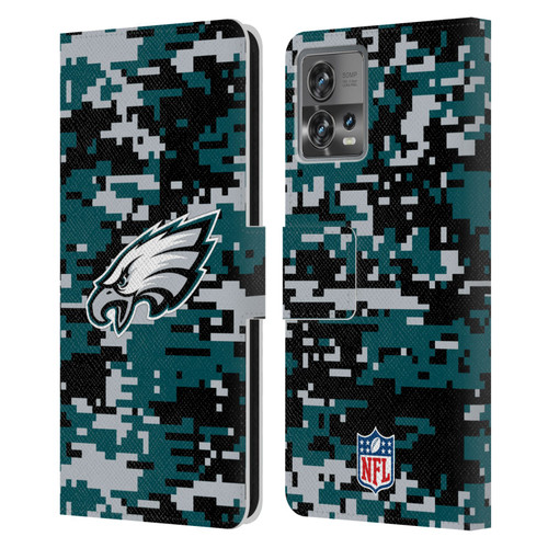 NFL Philadelphia Eagles Graphics Digital Camouflage Leather Book Wallet Case Cover For Motorola Moto Edge 30 Fusion