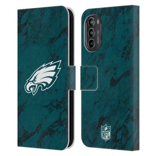 NFL Philadelphia Eagles Graphics Coloured Marble Leather Book Wallet Case Cover For Motorola Moto G82 5G