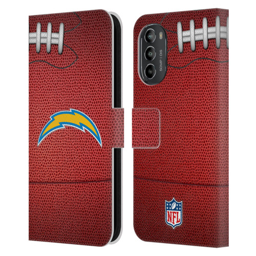 NFL Los Angeles Chargers Graphics Football Leather Book Wallet Case Cover For Motorola Moto G82 5G