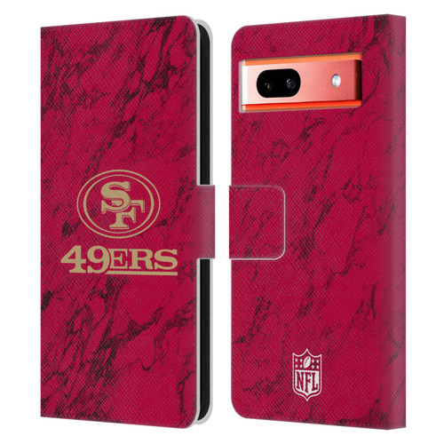 NFL San Francisco 49ers Graphics Coloured Marble Leather Book Wallet Case Cover For Google Pixel 7a