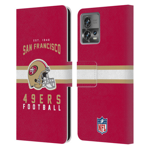 NFL San Francisco 49ers Graphics Helmet Typography Leather Book Wallet Case Cover For Motorola Moto Edge 30 Fusion