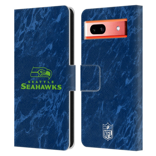 NFL Seattle Seahawks Graphics Coloured Marble Leather Book Wallet Case Cover For Google Pixel 7a