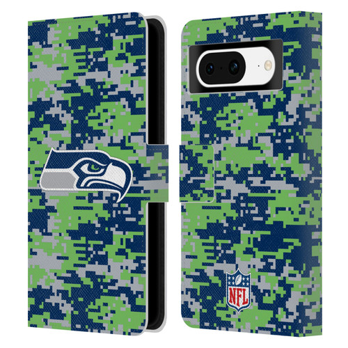 NFL Seattle Seahawks Graphics Digital Camouflage Leather Book Wallet Case Cover For Google Pixel 8