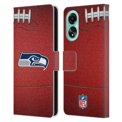NFL Seattle Seahawks Graphics Football Leather Book Wallet Case Cover For OPPO A78 4G