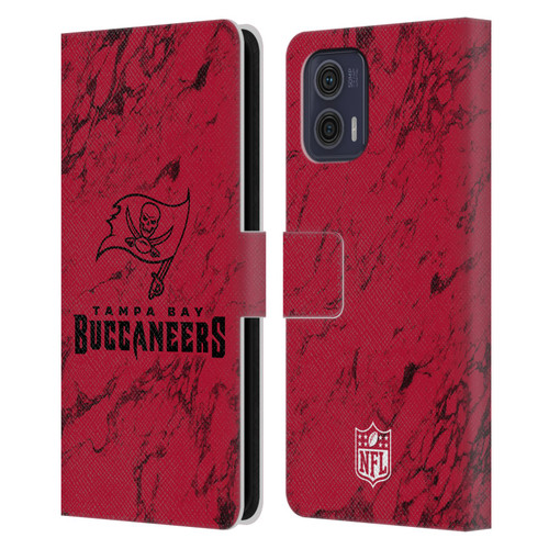 NFL Tampa Bay Buccaneers Graphics Coloured Marble Leather Book Wallet Case Cover For Motorola Moto G73 5G
