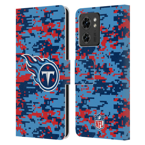 NFL Tennessee Titans Graphics Digital Camouflage Leather Book Wallet Case Cover For Motorola Moto Edge 40