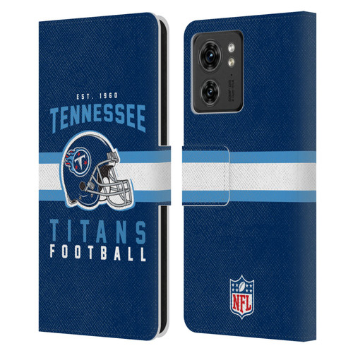 NFL Tennessee Titans Graphics Helmet Typography Leather Book Wallet Case Cover For Motorola Moto Edge 40