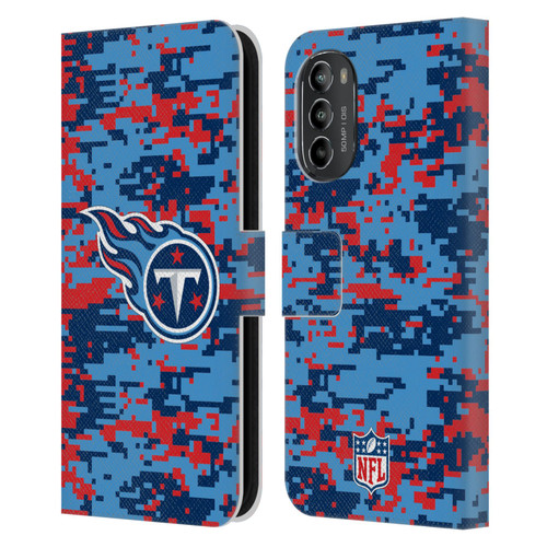 NFL Tennessee Titans Graphics Digital Camouflage Leather Book Wallet Case Cover For Motorola Moto G82 5G