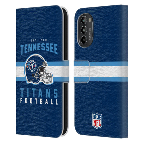 NFL Tennessee Titans Graphics Helmet Typography Leather Book Wallet Case Cover For Motorola Moto G82 5G