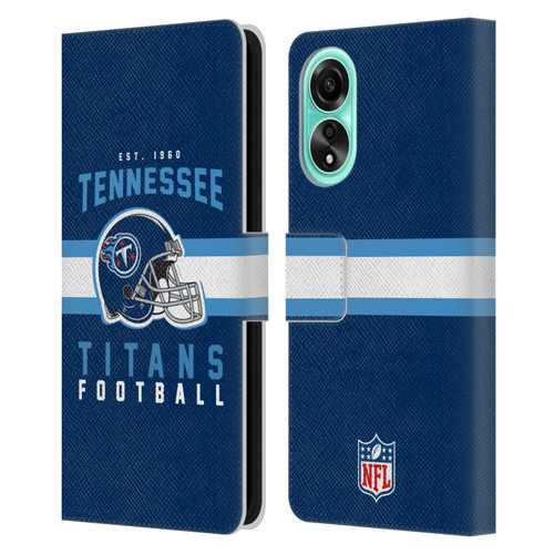 NFL Tennessee Titans Graphics Helmet Typography Leather Book Wallet Case Cover For OPPO A78 4G