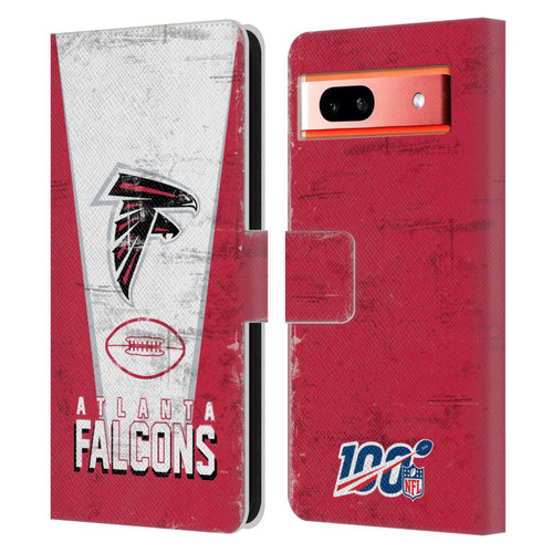 NFL Atlanta Falcons Logo Art Banner Leather Book Wallet Case Cover For Google Pixel 7a