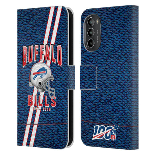 NFL Buffalo Bills Logo Art Football Stripes Leather Book Wallet Case Cover For Motorola Moto G82 5G