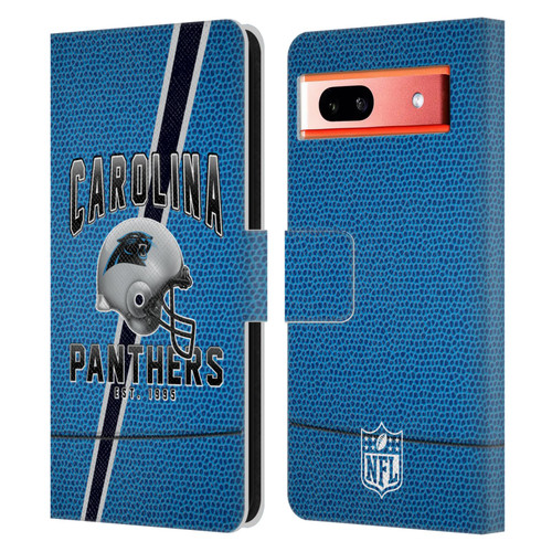 NFL Carolina Panthers Logo Art Football Stripes Leather Book Wallet Case Cover For Google Pixel 7a