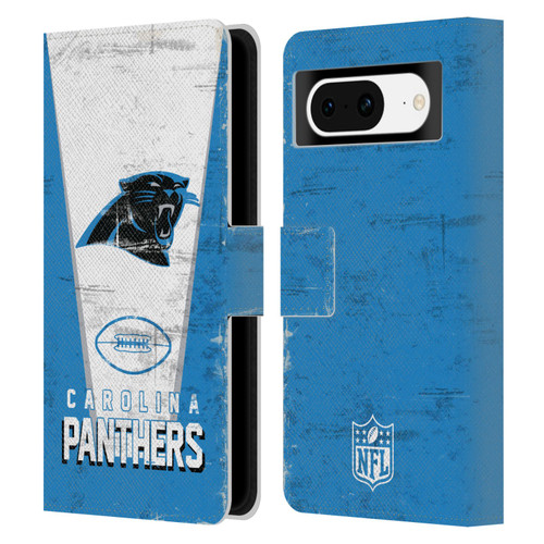 NFL Carolina Panthers Logo Art Banner Leather Book Wallet Case Cover For Google Pixel 8