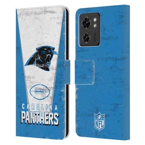 NFL Carolina Panthers Logo Art Banner Leather Book Wallet Case Cover For Motorola Moto Edge 40