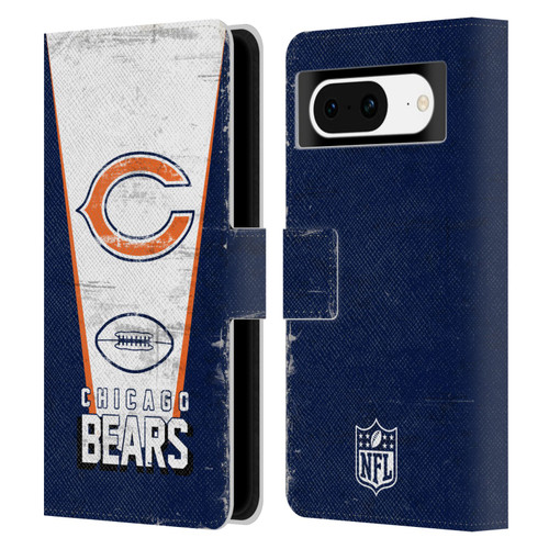 NFL Chicago Bears Logo Art Banner Leather Book Wallet Case Cover For Google Pixel 8
