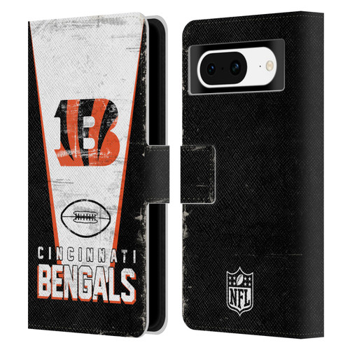 NFL Cincinnati Bengals Logo Art Banner Leather Book Wallet Case Cover For Google Pixel 8