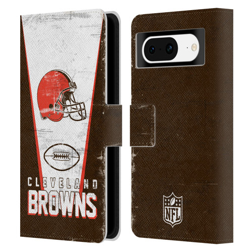 NFL Cleveland Browns Logo Art Banner Leather Book Wallet Case Cover For Google Pixel 8