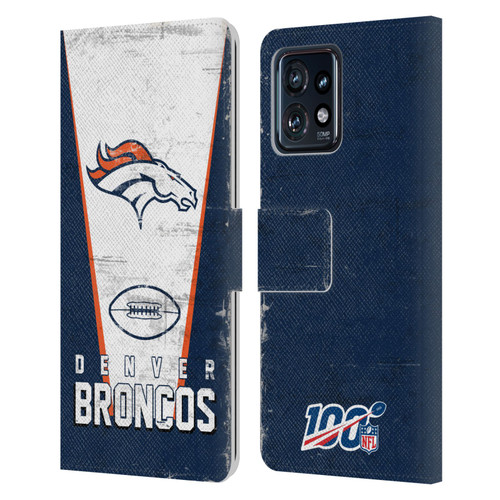 NFL Denver Broncos Logo Art Banner Leather Book Wallet Case Cover For Motorola Moto Edge 40 Pro