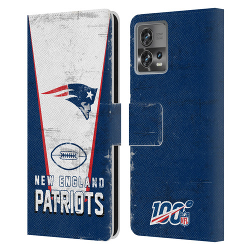 NFL New England Patriots Logo Art Banner Leather Book Wallet Case Cover For Motorola Moto Edge 30 Fusion