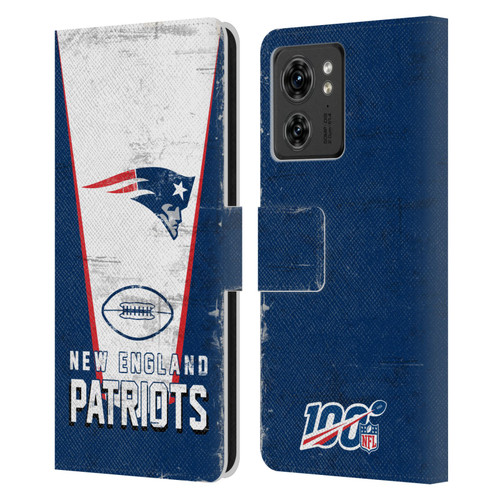 NFL New England Patriots Logo Art Banner Leather Book Wallet Case Cover For Motorola Moto Edge 40