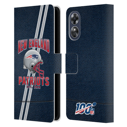 NFL New England Patriots Logo Art Football Stripes Leather Book Wallet Case Cover For OPPO A17