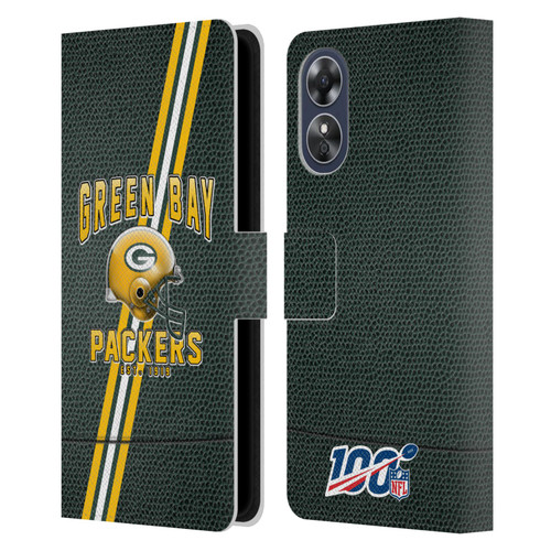 NFL Green Bay Packers Logo Art Football Stripes Leather Book Wallet Case Cover For OPPO A17