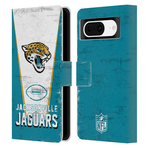 NFL Jacksonville Jaguars Logo Art Banner Leather Book Wallet Case Cover For Google Pixel 8