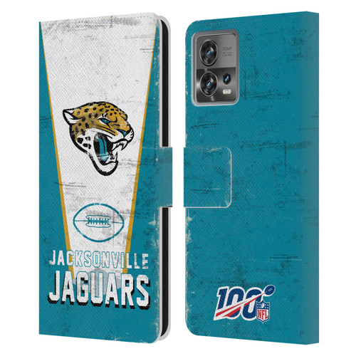 NFL Jacksonville Jaguars Logo Art Banner Leather Book Wallet Case Cover For Motorola Moto Edge 30 Fusion