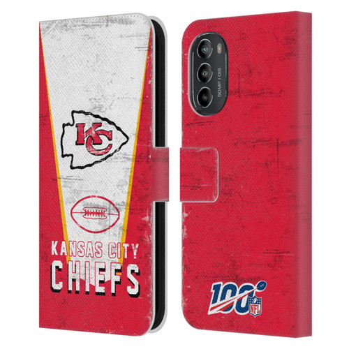 NFL Kansas City Chiefs Logo Art Banner Leather Book Wallet Case Cover For Motorola Moto G82 5G