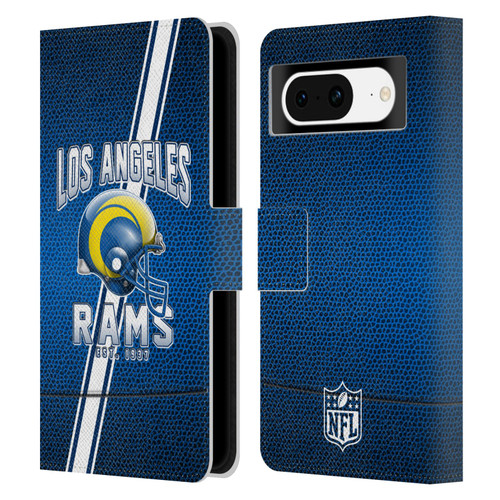 NFL Los Angeles Rams Logo Art Football Stripes 100th Leather Book Wallet Case Cover For Google Pixel 8