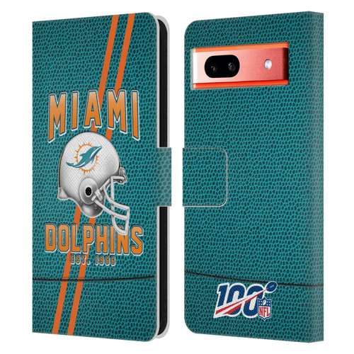 NFL Miami Dolphins Logo Art Football Stripes Leather Book Wallet Case Cover For Google Pixel 7a