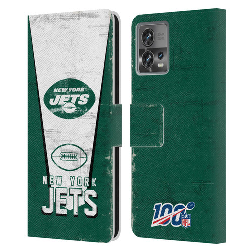 NFL New York Jets Logo Art Banner Leather Book Wallet Case Cover For Motorola Moto Edge 30 Fusion