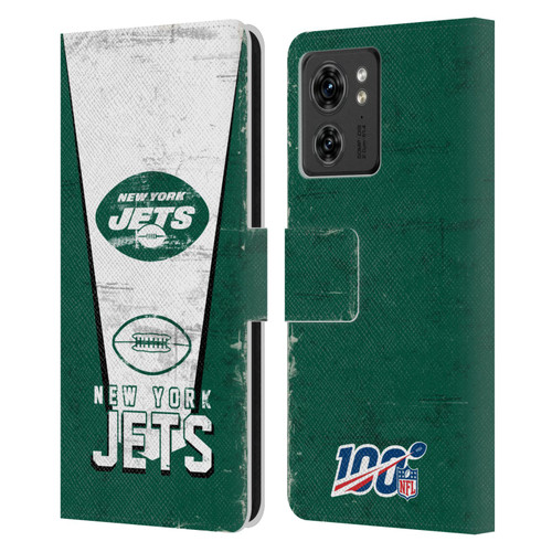 NFL New York Jets Logo Art Banner Leather Book Wallet Case Cover For Motorola Moto Edge 40