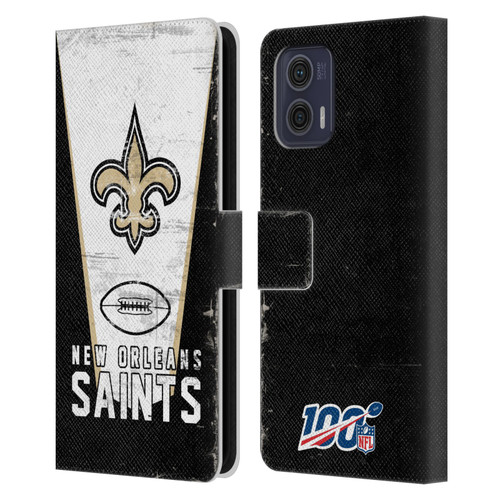 NFL New Orleans Saints Logo Art Banner Leather Book Wallet Case Cover For Motorola Moto G73 5G