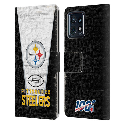 NFL Pittsburgh Steelers Logo Art Banner Leather Book Wallet Case Cover For Motorola Moto Edge 40 Pro