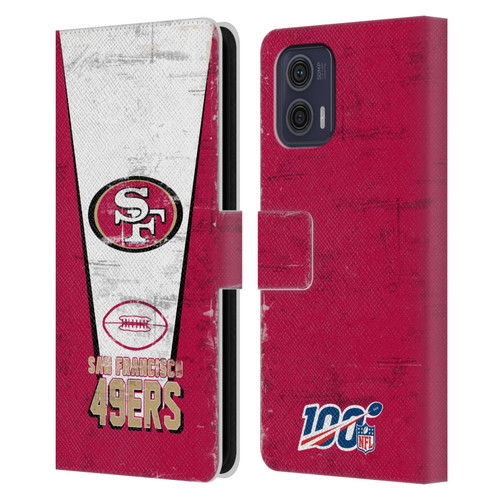 NFL San Francisco 49ers Logo Art Banner Leather Book Wallet Case Cover For Motorola Moto G73 5G
