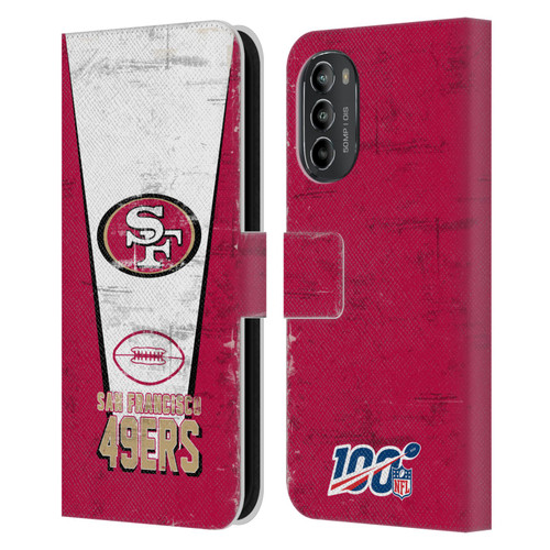 NFL San Francisco 49ers Logo Art Banner Leather Book Wallet Case Cover For Motorola Moto G82 5G