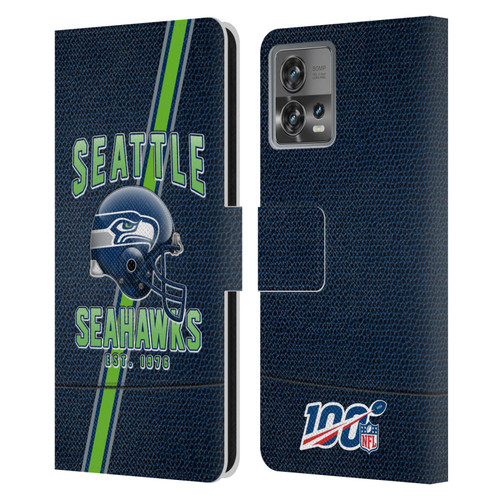 NFL Seattle Seahawks Logo Art Football Stripes Leather Book Wallet Case Cover For Motorola Moto Edge 30 Fusion