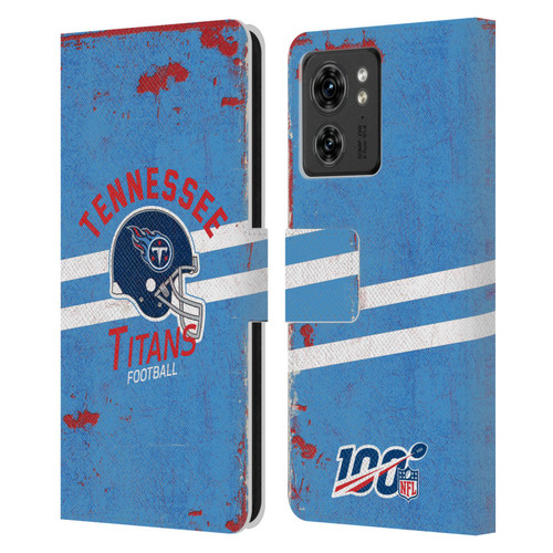 NFL Tennessee Titans Logo Art Helmet Distressed Leather Book Wallet Case Cover For Motorola Moto Edge 40
