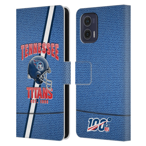 NFL Tennessee Titans Logo Art Football Stripes Leather Book Wallet Case Cover For Motorola Moto G73 5G