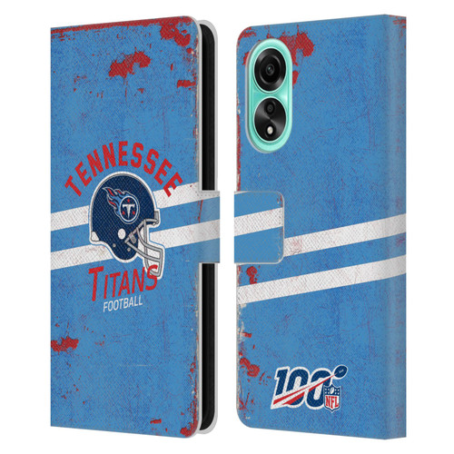 NFL Tennessee Titans Logo Art Helmet Distressed Leather Book Wallet Case Cover For OPPO A78 4G