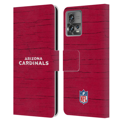 NFL Arizona Cardinals Logo Distressed Look Leather Book Wallet Case Cover For Motorola Moto Edge 30 Fusion