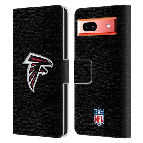 NFL Atlanta Falcons Logo Plain Leather Book Wallet Case Cover For Google Pixel 7a