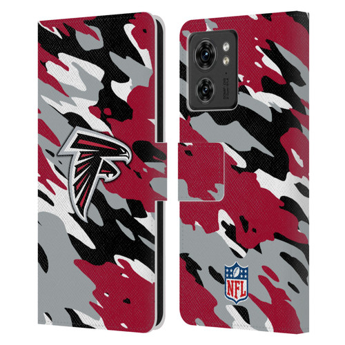 NFL Atlanta Falcons Logo Camou Leather Book Wallet Case Cover For Motorola Moto Edge 40